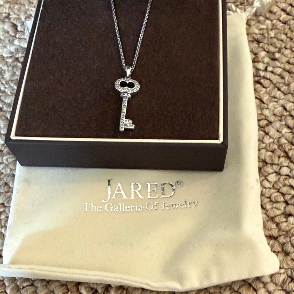 Jared Silver Key Pendant Necklace